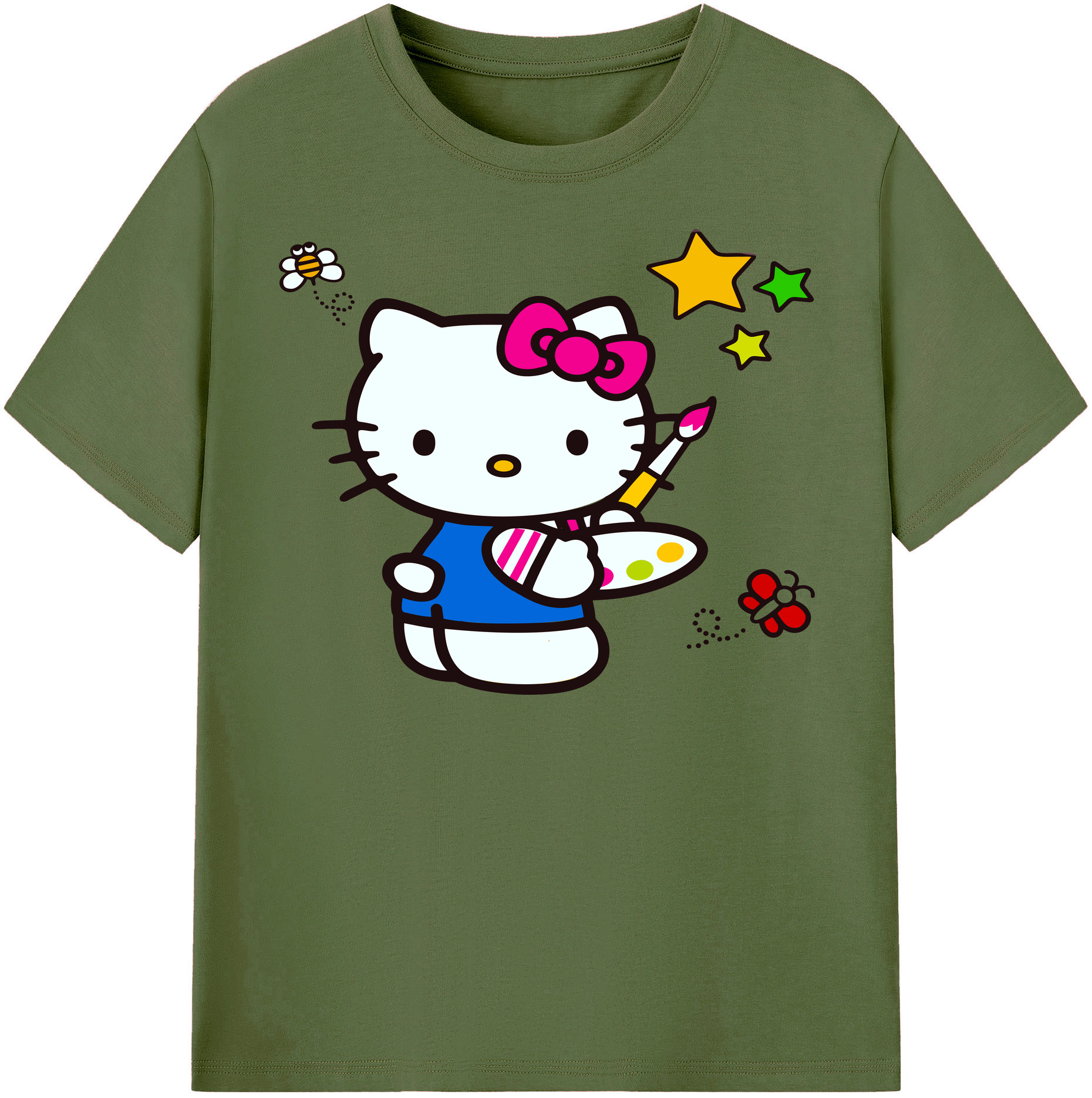 （画像用） Hello Kitty ハローキティ 綿100％半袖Tシャツ（フロントプリント）
